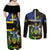 South Sea Islanders Couples Matching Off Shoulder Maxi Dress and Long Sleeve Button Shirts Kanakas With Solomon Islands Coat Of Arms LT14 - Polynesian Pride