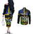 South Sea Islanders Couples Matching Off The Shoulder Long Sleeve Dress and Long Sleeve Button Shirts Kanakas With Solomon Islands Coat Of Arms LT14 - Polynesian Pride