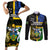 South Sea Islanders Couples Matching Short Sleeve Bodycon Dress and Long Sleeve Button Shirts Kanakas With Solomon Islands Coat Of Arms LT14 Black - Polynesian Pride