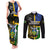 South Sea Islanders Couples Matching Tank Maxi Dress and Long Sleeve Button Shirts Kanakas With Solomon Islands Coat Of Arms LT14 Black - Polynesian Pride