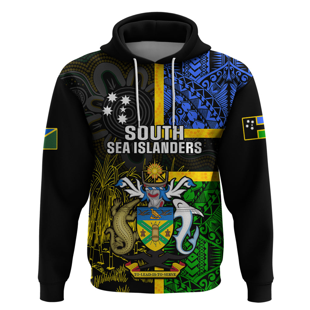 South Sea Islanders Hoodie Dress Kanakas With Solomon Islands Coat Of Arms LT14 Black - Polynesian Pride