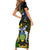 South Sea Islanders Short Sleeve Bodycon Dress Kanakas With Solomon Islands Coat Of Arms LT14 - Polynesian Pride