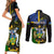 personalised-south-sea-islanders-couples-matching-short-sleeve-bodycon-dress-and-long-sleeve-button-shirts-kanakas-with-solomon-islands-coat-of-arms