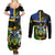 personalised-south-sea-islanders-couples-matching-summer-maxi-dress-and-long-sleeve-button-shirts-kanakas-with-solomon-islands-coat-of-arms