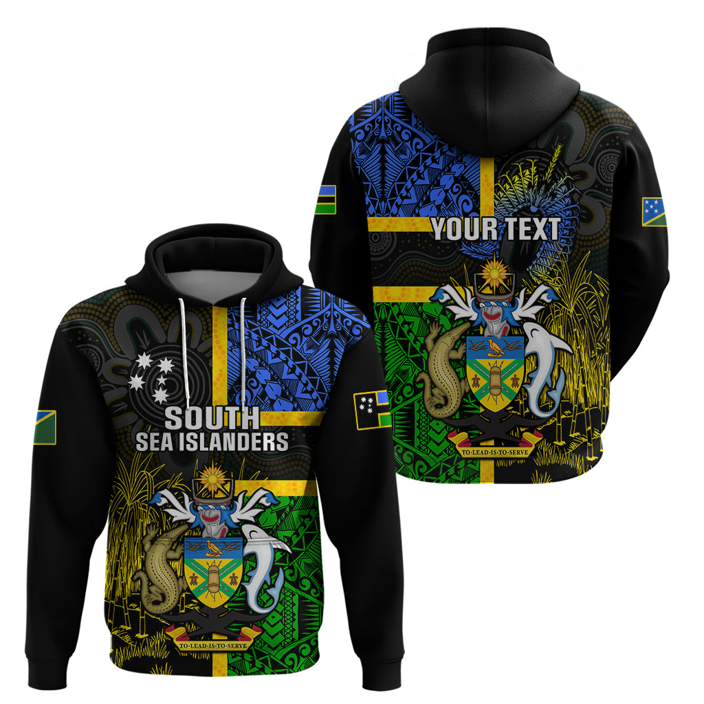 Personalised South Sea Islanders Hoodie Kanakas With Solomon Islands Coat Of Arms LT14 - Polynesian Pride