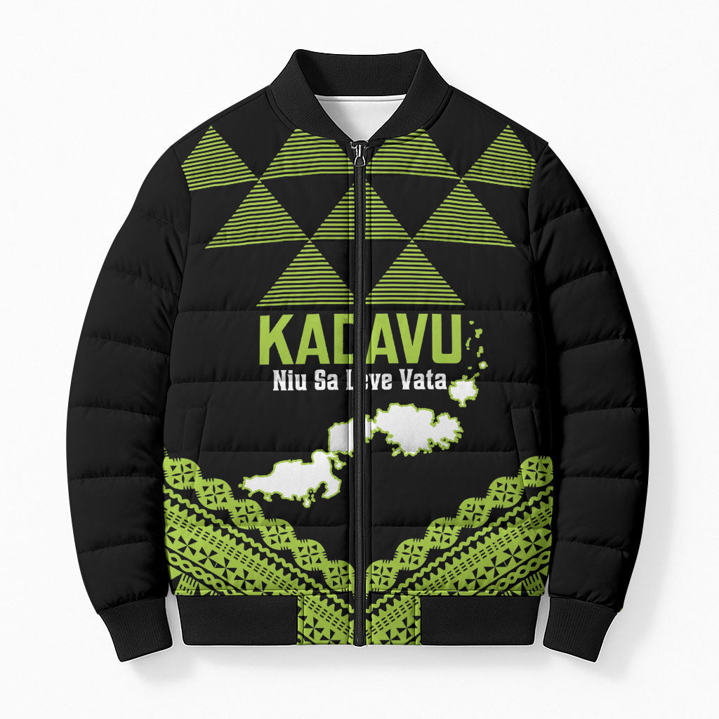 Kadavu Fiji 2026 Rugby Custom Bomber Puffer Jacket Niu Sa Leve Vata Fijian Tapa Pattern