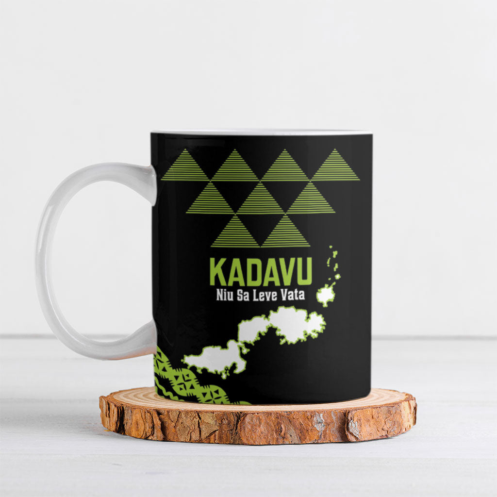 Kadavu Fiji 2026 Rugby Custom Ceramic Mug Niu Sa Leve Vata Fijian Tapa Pattern