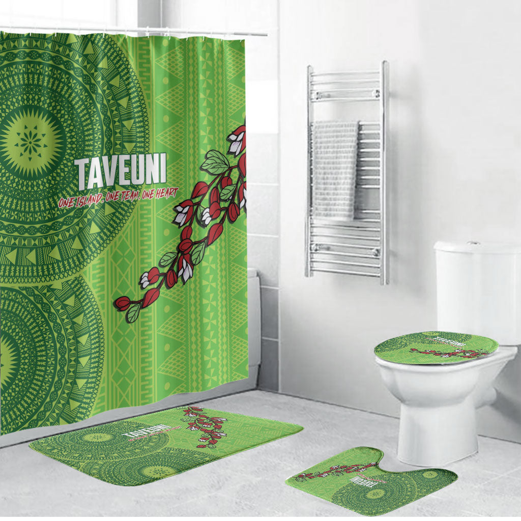 Taveuni Fiji 2026 Rugby Bathroom Set Tagimoucia Fijian Tapa Pattern
