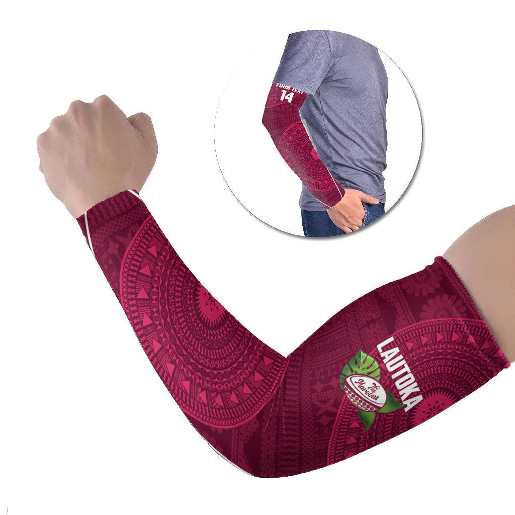 Lautoka Fiji 2026 Rugby Custom Arm Sleeves Go Maroons Fijian Tapa Pattern