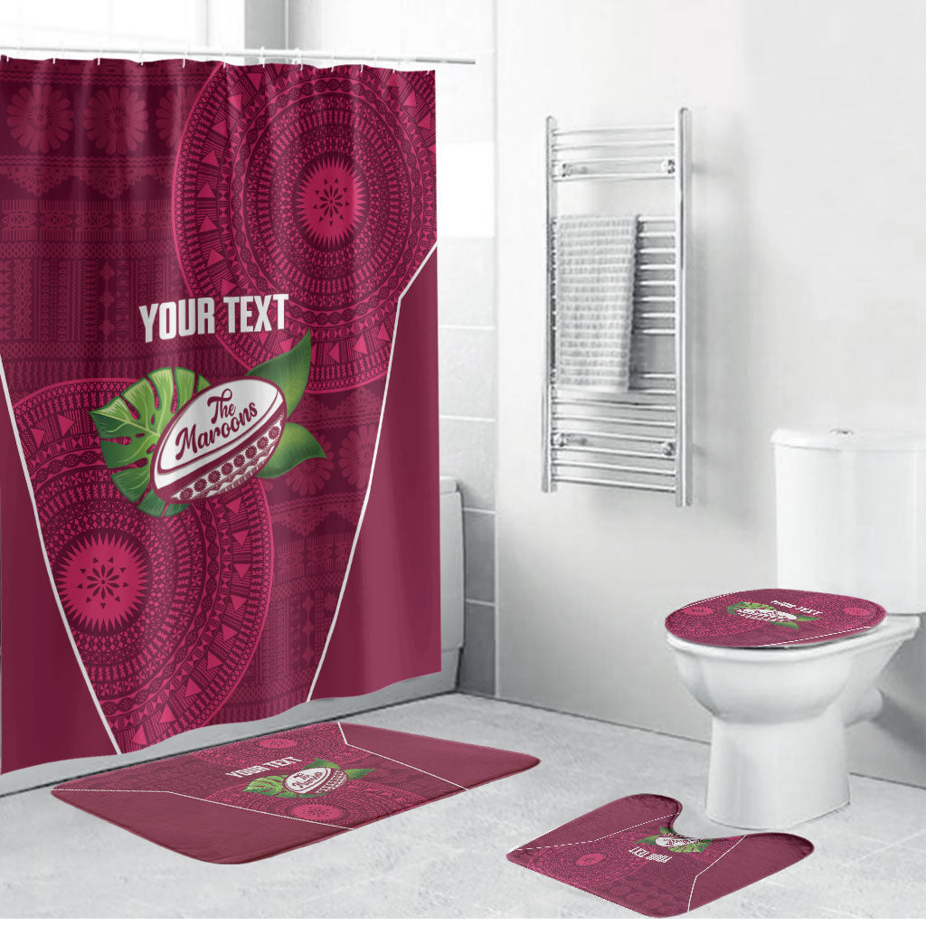 Lautoka Fiji 2026 Rugby Custom Bathroom Set Go Maroons Fijian Tapa Pattern
