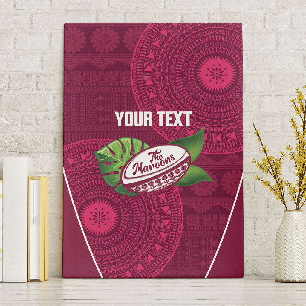 Lautoka Fiji 2026 Rugby Custom Canvas Wall Art Go Maroons Fijian Tapa Pattern