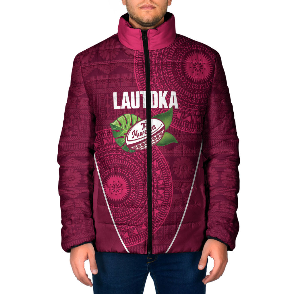 Lautoka Fiji 2026 Rugby Custom Padded Jacket Go Maroons Fijian Tapa Pattern