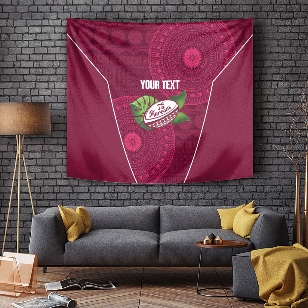 Lautoka Fiji 2026 Rugby Custom Tapestry Go Maroons Fijian Tapa Pattern