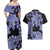 Purple Hawaii Couples Matching Off Shoulder Maxi Dress and Hawaiian Shirt Tapa Cloth Mix Tropical Flowers Pastel Vibes LT14 - Polynesian Pride