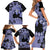 Purple Hawaii Family Matching Short Sleeve Bodycon Dress and Hawaiian Shirt Tapa Cloth Mix Tropical Flowers Pastel Vibes LT14 - Polynesian Pride