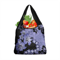Purple Hawaii Grocery Bag Tapa Cloth Mix Tropical Flowers Pastel Vibes LT14 1-pack One Size Purple - Polynesian Pride