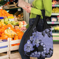 Purple Hawaii Grocery Bag Tapa Cloth Mix Tropical Flowers Pastel Vibes LT14 - Polynesian Pride