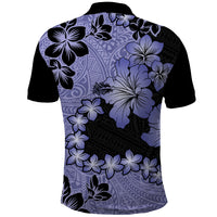 Purple Hawaii Polo Shirt Tapa Cloth Mix Tropical Flowers Pastel Vibes LT14 - Polynesian Pride