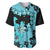 Blue Hawaii Baseball Jersey Tapa Cloth Mix Tropical Flowers Pastel Vibes LT14 Blue - Polynesian Pride