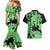 Green Hawaii Couples Matching Mermaid Dress and Hawaiian Shirt Tapa Cloth Mix Tropical Flowers Pastel Vibes LT14 - Polynesian Pride