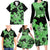 Green Hawaii Family Matching Long Sleeve Bodycon Dress and Hawaiian Shirt Tapa Cloth Mix Tropical Flowers Pastel Vibes LT14 - Polynesian Pride