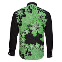 Green Hawaii Family Matching Mermaid Dress and Hawaiian Shirt Tapa Cloth Mix Tropical Flowers Pastel Vibes LT14 - Polynesian Pride