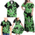 Green Hawaii Family Matching Off Shoulder Maxi Dress and Hawaiian Shirt Tapa Cloth Mix Tropical Flowers Pastel Vibes LT14 - Polynesian Pride