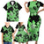 Green Hawaii Family Matching Short Sleeve Bodycon Dress and Hawaiian Shirt Tapa Cloth Mix Tropical Flowers Pastel Vibes LT14 - Polynesian Pride