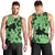 Green Hawaii Men Tank Top Tapa Cloth Mix Tropical Flowers Pastel Vibes LT14 - Polynesian Pride