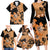 Orange Hawaii Family Matching Long Sleeve Bodycon Dress and Hawaiian Shirt Tapa Cloth Mix Tropical Flowers Pastel Vibes LT14 - Polynesian Pride