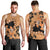 Orange Hawaii Men Tank Top Tapa Cloth Mix Tropical Flowers Pastel Vibes LT14 - Polynesian Pride