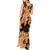 Orange Hawaii Tank Maxi Dress Tapa Cloth Mix Tropical Flowers Pastel Vibes LT14 - Polynesian Pride