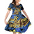 Polynesia Fabric Family Matching Long Sleeve Bodycon Dress and Hawaiian Shirt Polynesian Tribal With Frangipani Flowers LT14 Daughter's Dress Blue - Polynesian Pride