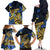 Polynesia Fabric Family Matching Off Shoulder Long Sleeve Dress and Hawaiian Shirt Polynesian Tribal With Frangipani Flowers LT14 - Polynesian Pride