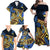 Polynesia Fabric Family Matching Off Shoulder Maxi Dress and Hawaiian Shirt Polynesian Tribal With Frangipani Flowers LT14 - Polynesian Pride