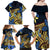 Polynesia Fabric Family Matching Off Shoulder Maxi Dress and Hawaiian Shirt Polynesian Tribal With Frangipani Flowers LT14 - Polynesian Pride