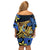 Polynesia Fabric Family Matching Off Shoulder Short Dress and Hawaiian Shirt Polynesian Tribal With Frangipani Flowers LT14 - Polynesian Pride