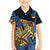 Polynesia Fabric Family Matching Off Shoulder Short Dress and Hawaiian Shirt Polynesian Tribal With Frangipani Flowers LT14 Son's Shirt Blue - Polynesian Pride