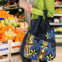 Polynesia Fabric Grocery Bag Polynesian Tribal With Frangipani Flowers LT14 - Polynesian Pride