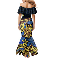 Polynesia Fabric Mermaid Dress Polynesian Tribal With Frangipani Flowers LT14 - Polynesian Pride