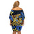 Polynesia Fabric Off Shoulder Short Dress Polynesian Tribal With Frangipani Flowers LT14 - Polynesian Pride