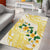 Gold And White Polynesia Plumeria Area Rug Curves Tropical Vibes