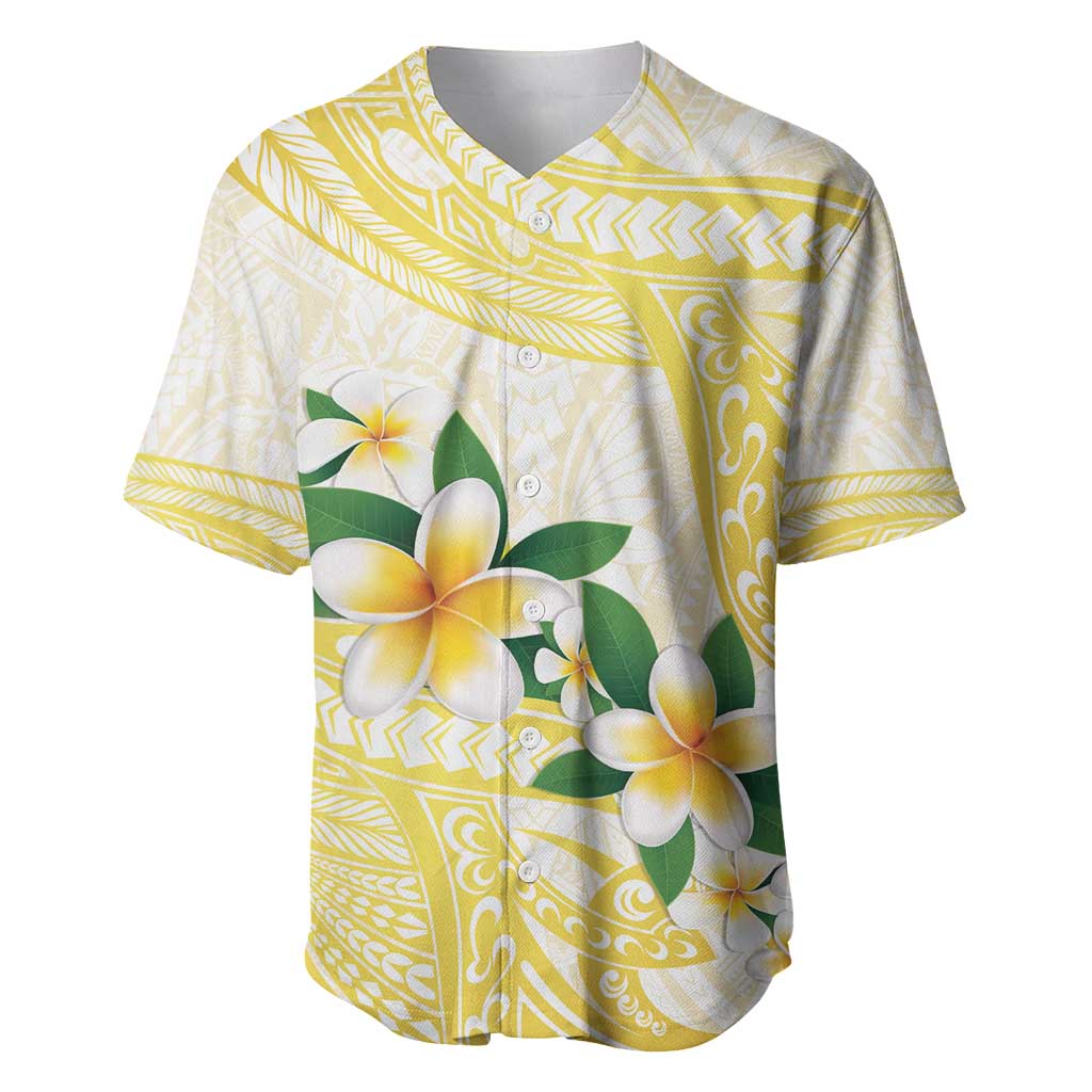 Gold And White Polynesia Plumeria Baseball Jersey Curves Tropical Vibes