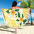 Gold And White Polynesia Plumeria Beach Blanket Curves Tropical Vibes