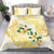 Gold And White Polynesia Plumeria Bedding Set Curves Tropical Vibes