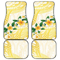 Gold And White Polynesia Plumeria Car Mats Curves Tropical Vibes LT14 - Polynesian Pride