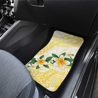 Gold And White Polynesia Plumeria Car Mats Curves Tropical Vibes LT14 - Polynesian Pride