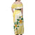 Gold And White Polynesia Plumeria Family Matching Off Shoulder Maxi Dress and Hawaiian Shirt Curves Tropical Vibes