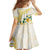 Gold And White Polynesia Plumeria Family Matching Off Shoulder Short Dress and Hawaiian Shirt Curves Tropical Vibes