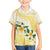 Gold And White Polynesia Plumeria Family Matching Off Shoulder Short Dress and Hawaiian Shirt Curves Tropical Vibes